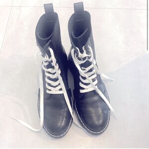 Rag and Bone brand new Shiloh boot, black with white stitching and laces